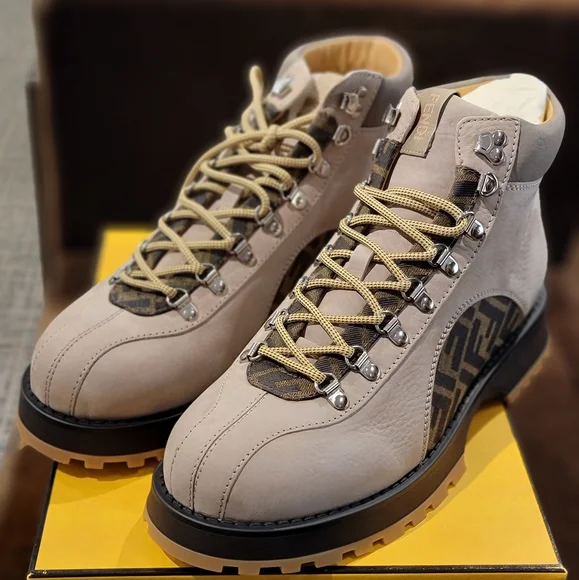 Fendi | Shoes | Fendi Leather Monogram Hiking Boots | Poshmark display picture 3